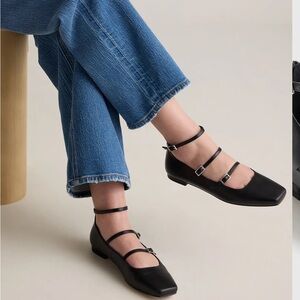 NEW Quince Italian Leather Strappy Ballet Flat size 8